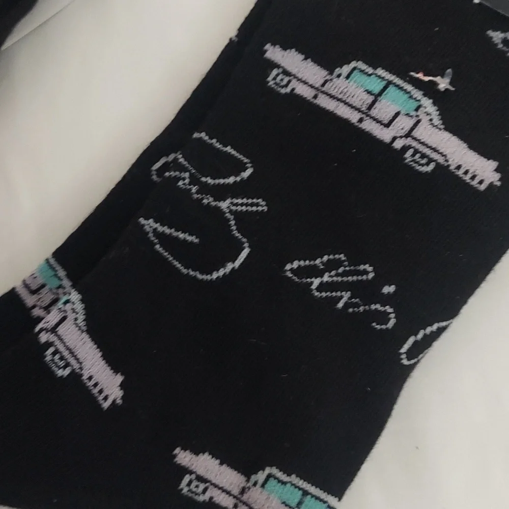 Lot 4 Pair ELVIS Presley Crazy Socks  Crew Graphic Prints NEW One Size 7-12